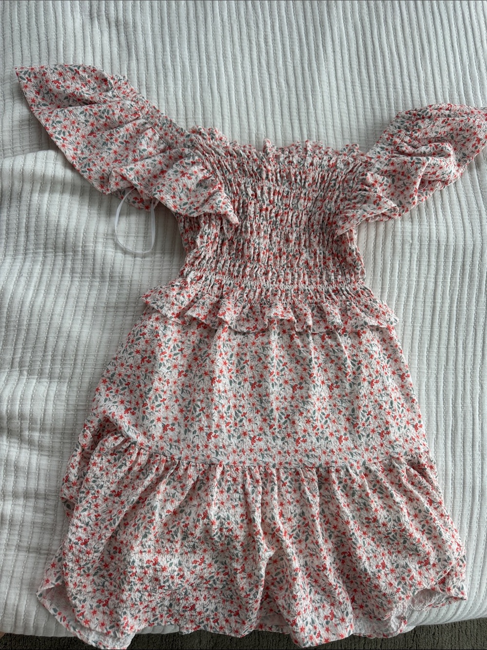Floral Smocked Ruffle Sundress - Pink & Green